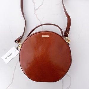 Brahmin Lane Crossbody bag. Italian calf leather. Color Cognac.